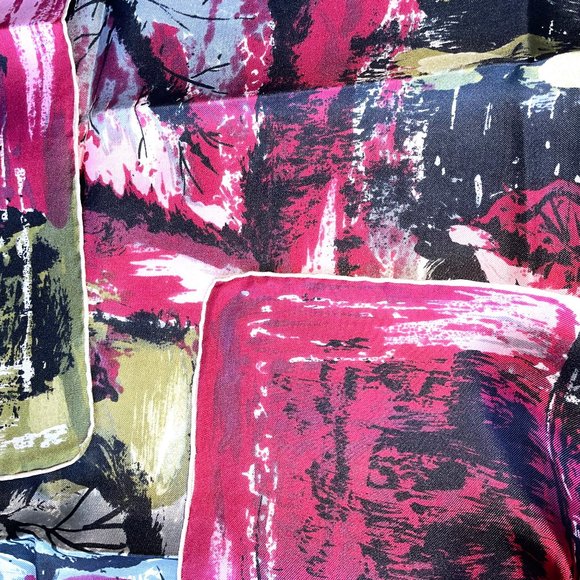 Floral vintage silk 100% scarf - Picture 3 of 3